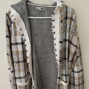 Fashion Nova Black and White Cardigan Sweater